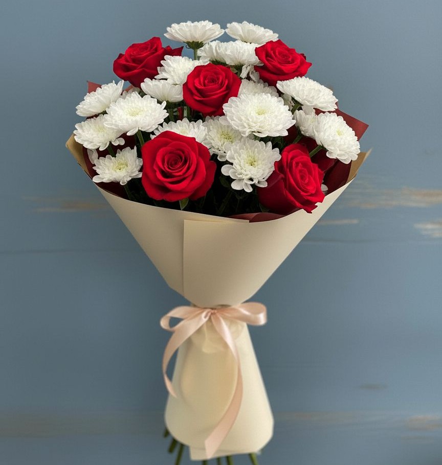 Букет цветов из: Розы и Хризантемы в Сунже Республики Ингушетия