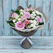 Букет цветов из:  Герберы, Альстромерии и Хризантемы в Сунже Республики Ингушетия