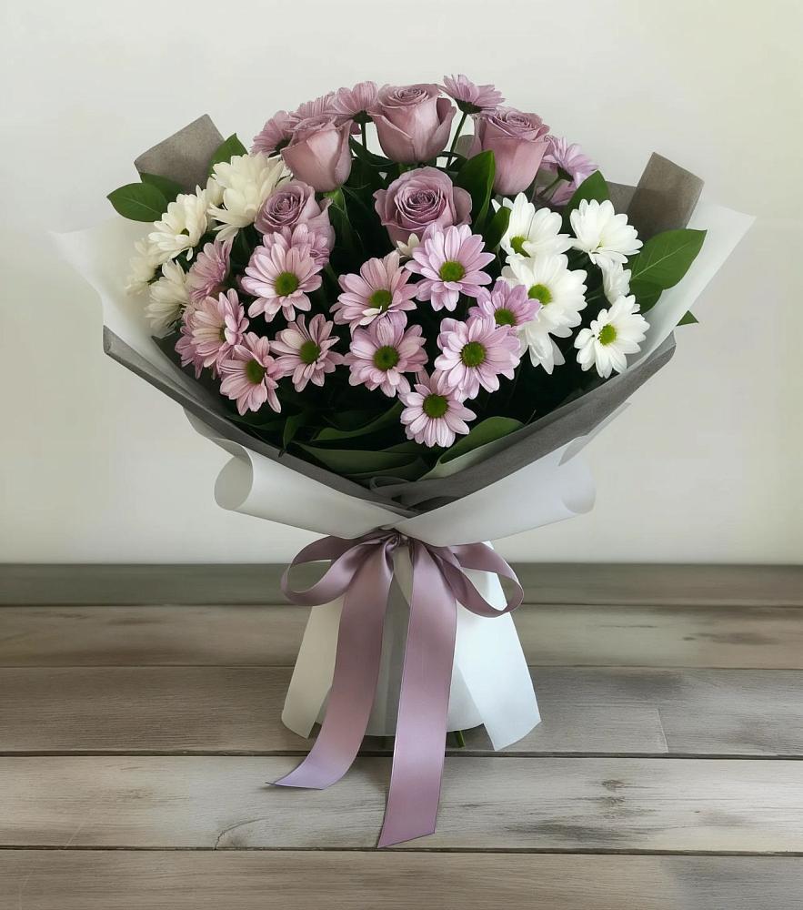 Букет цветов из: Хризантемы и Розы в Сунже Республики Ингушетия