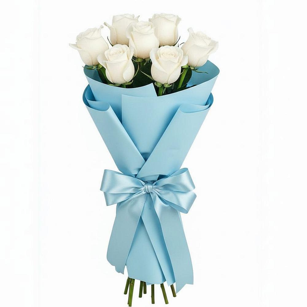 Букет 7 белых роз Проуд в Сунже Республики Ингушетия