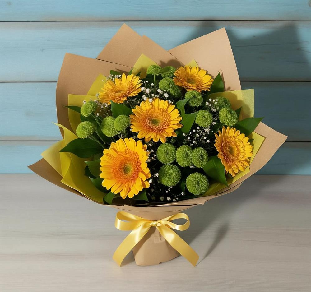Букет цветов из: Герберы и Хризантемы в Сунже Республики Ингушетия