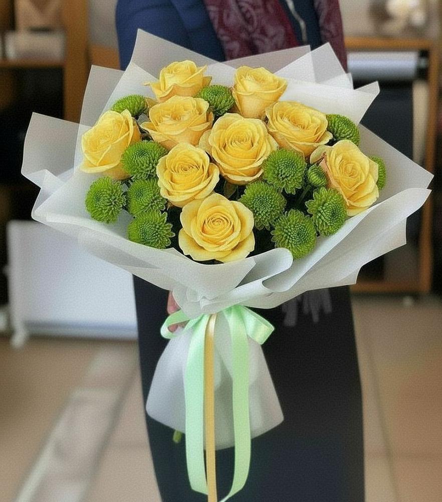 Букет цветов из: Хризантемы и Розы в Сунже Республики Ингушетия