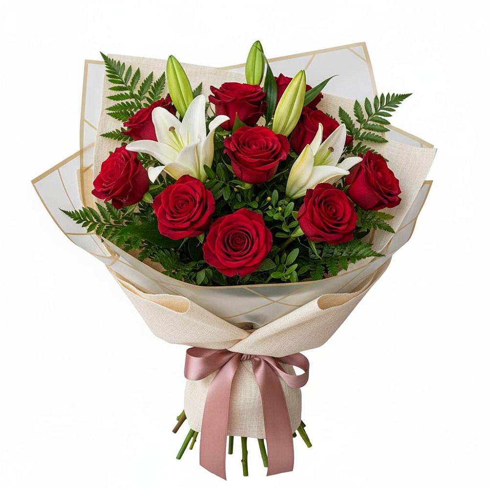 Букет цветов из: Лилии и Розы в Сунже Республики Ингушетия