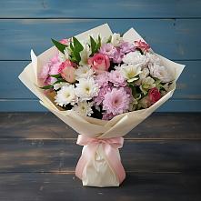 Букет цветов из:  Хризантемы, Альстромерии и Розы в Сунже Республики Ингушетия