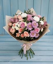 Букет цветов из:  Хризантемы, Розы и Альстромерии в Сунже Республики Ингушетия