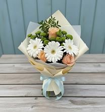 Букет цветов из:  Герберы, Розы и Хризантемы #REPLACE_PRED# Сунже Республики Ингушетия