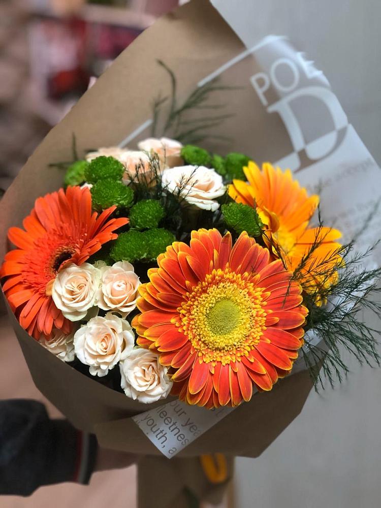 Букет цветов из: Герберы, Хризантемы и Розы в Сунже Республики Ингушетия